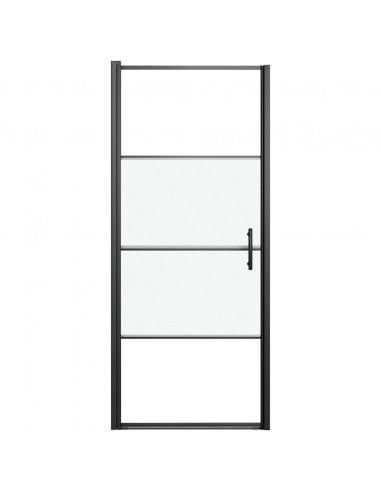 Parete Doccia 81x195cm in Vetro Temperato Semi Smerigliato Nero