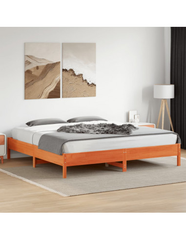 Giroletto Marrone Cera 180x200 cm in Legno Massello di Pino