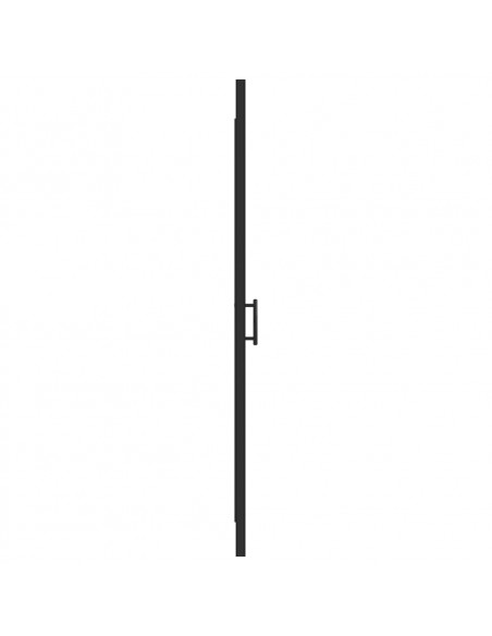 Parete Doccia 91x195 cm Vetro Temperato Semi Smerigliato Nero
