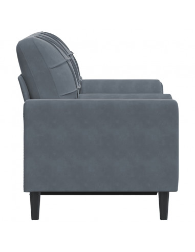 Divano a 2 Posti con Cuscini Grigio Scuro 120 cm in Velluto