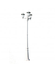 Lampione da Giardino a 3 Bracci 215 cm in Alluminio Bianco 2