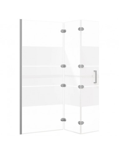 Pannello Doccia Pieghevole in ESG 120x140 cm Bianco