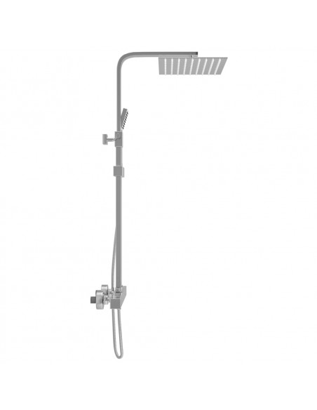 Set per Doccia a Doppio Soffione con Termostato Acciaio Inox