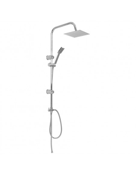 Set per Doccia a Doppio Soffione con Doccetta Acciaio Inox