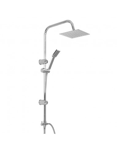 Set per Doccia a Doppio Soffione con Doccetta Acciaio Inox