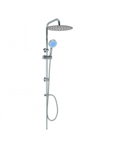 Set per Doccia a Doppio Soffione con Doccetta Acciaio Inox