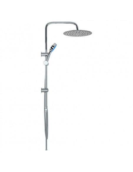 Set per Doccia a Doppio Soffione con Doccetta Acciaio Inox