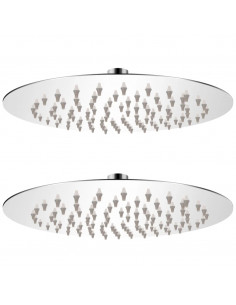 Soffione per Doccia a Pioggia 2 pz Acciaio Inossidabile Ø 20 cm 2