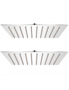 Soffione per Doccia a Pioggia 2 pz Acciaio Inossidabile 20x20cm 2