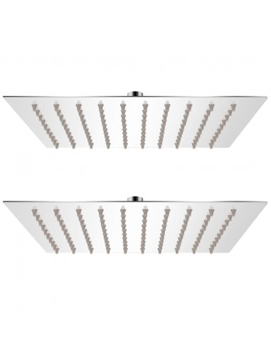 Soffione per Doccia a Pioggia 2 pz Acciaio Inossidabile 20x20cm