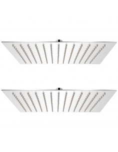 Soffione per Doccia a Pioggia 2pz Acciaio Inossidabile 25x25 cm 2