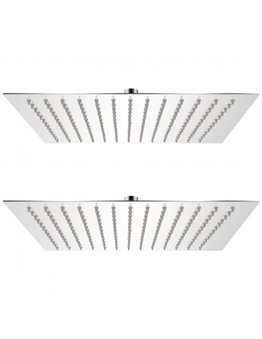 Soffione per Doccia a Pioggia 2pz Acciaio Inossidabile 25x25 cm