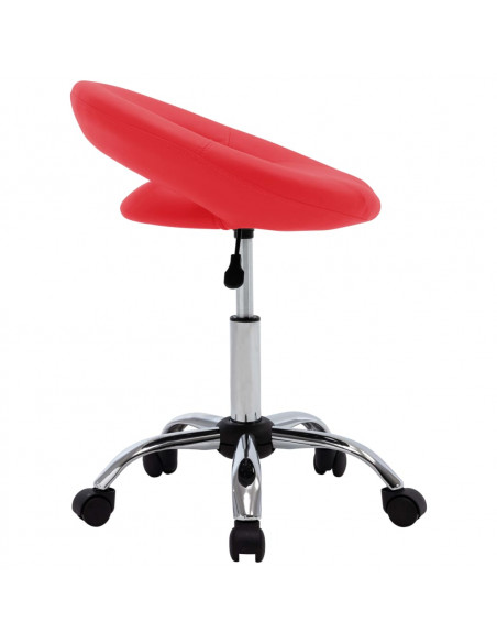 Sedia da Lavoro con Ruote Rossa in Similpelle