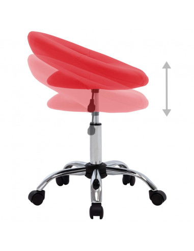 Sedia da Lavoro con Ruote Rossa in Similpelle