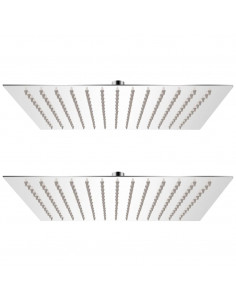 Soffione per Doccia a Pioggia 2 pz Acciaio Inossidabile 30x30cm 2