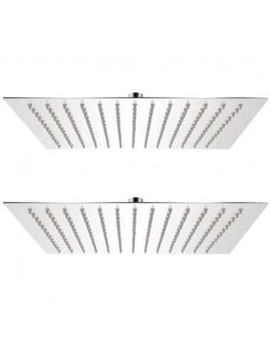 Soffione per Doccia a Pioggia 2 pz Acciaio Inossidabile 30x30cm