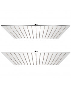 Soffione per Doccia a Pioggia 2pz Acciaio Inossidabile 40x40cm 2