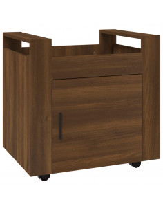 Carrello Scrivania Rovere Marrone 60x45x60 cm Legno Multistrato 2