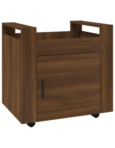 Carrello Scrivania Rovere Marrone 60x45x60 cm Legno Multistrato