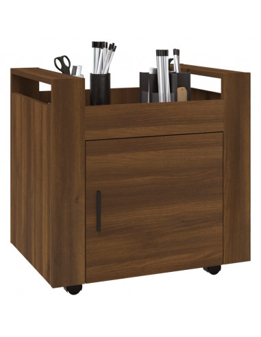 Carrello Scrivania Rovere Marrone 60x45x60 cm Legno Multistrato