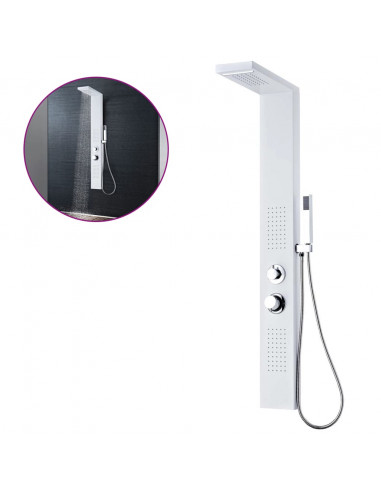Pannello Doccia in Alluminio Bianco Opaco
