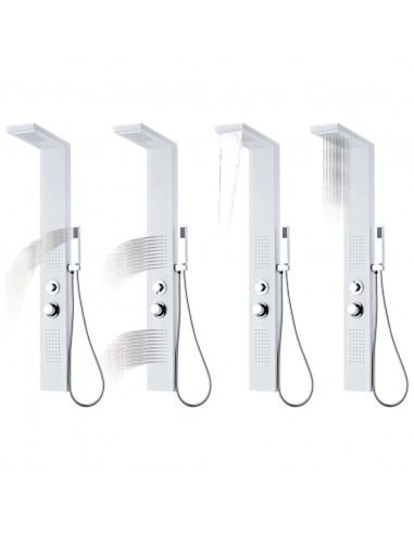 Pannello Doccia in Alluminio Bianco Opaco