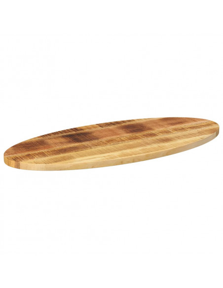 Piano Tavolo 100x50x2,5 cm Ovale in Legno Massello di Mango