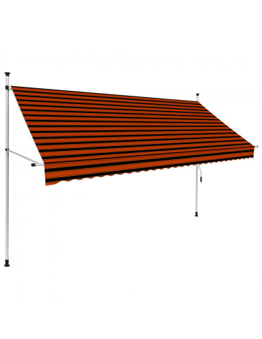 Tenda da Sole Retrattile Manuale 300 cm Arancione e Marrone