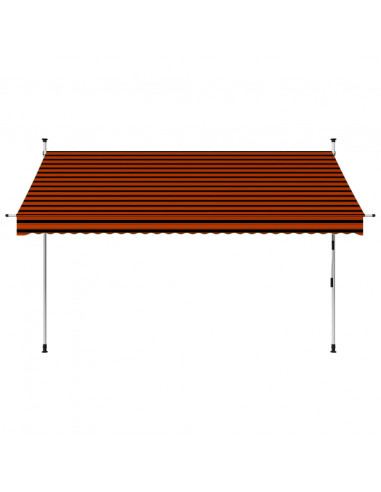 Tenda da Sole Retrattile Manuale 300 cm Arancione e Marrone