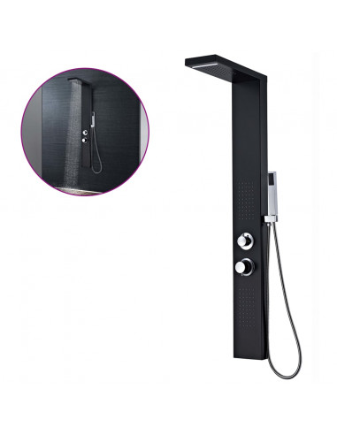 Sistema Pannello Doccia in Alluminio Nero Opaco