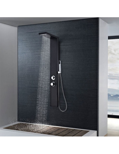 Sistema Pannello Doccia in Alluminio Nero Opaco