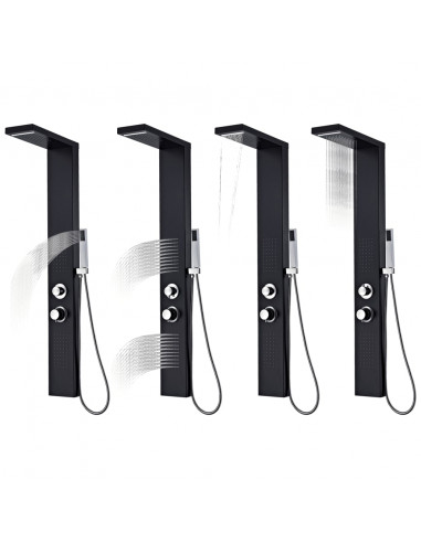 Sistema Pannello Doccia in Alluminio Nero Opaco