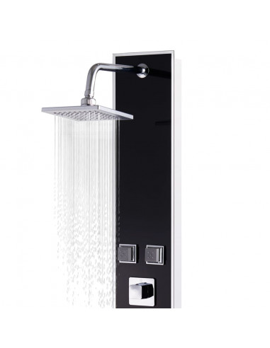 Pannello Doccia in Vetro 18x42,1x120 cm Nero