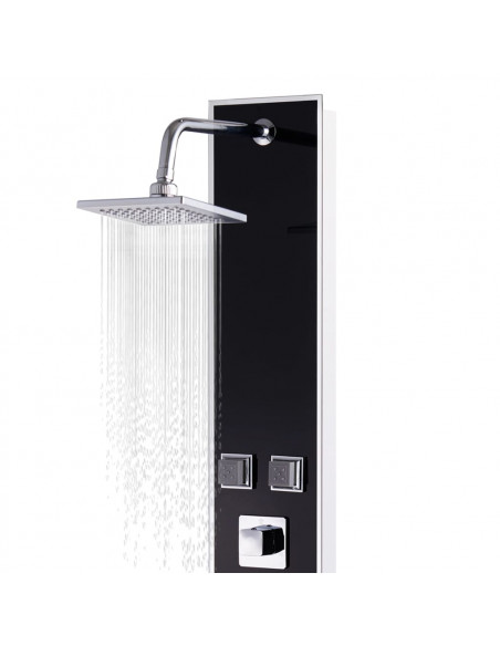 Pannello Doccia in Vetro 18x42,1x120 cm Nero