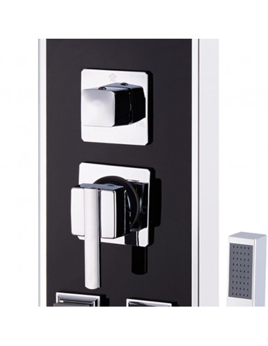 Pannello Doccia in Vetro 18x42,1x120 cm Nero