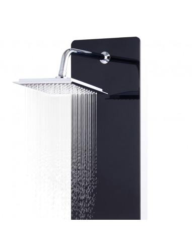 Pannello Doccia in Vetro 25x44,6x130 cm Nero