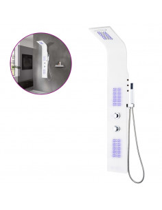 Pannello Doccia in Alluminio 20x44x130 cm Bianco 2