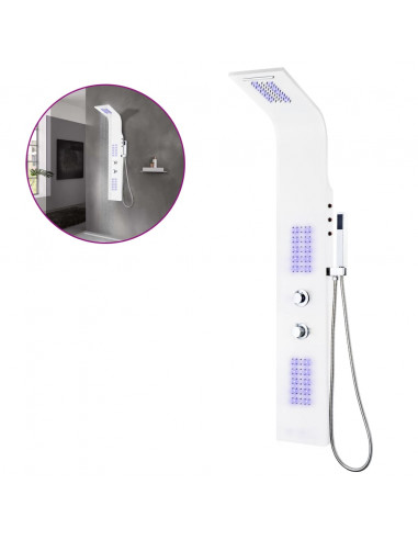 Pannello Doccia in Alluminio 20x44x130 cm Bianco