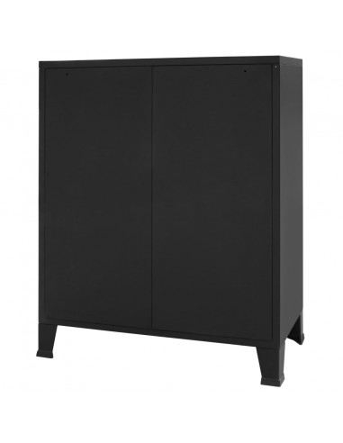 Cassettiera in Metallo in Stile Industriale 78x40x93 cm Nera