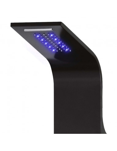 Pannello Doccia in Alluminio 20x44x130 cm Nero