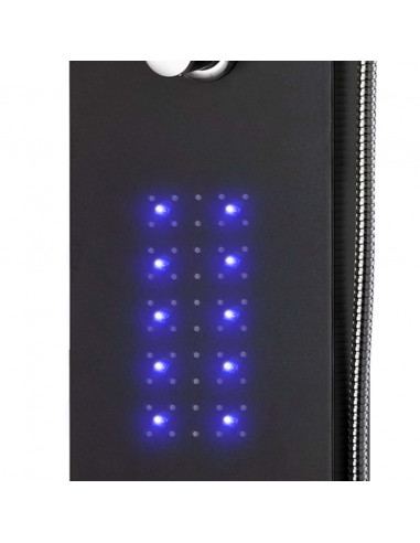 Pannello Doccia in Alluminio 20x44x130 cm Nero