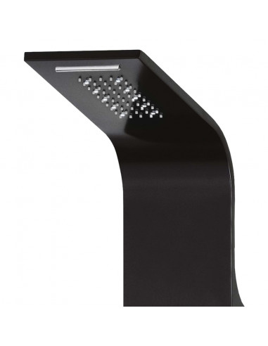 Pannello Doccia in Alluminio 20x44x130 cm Nero
