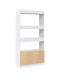 Credenza Bianca 92x33x180 cm in Legno Multistrato 2