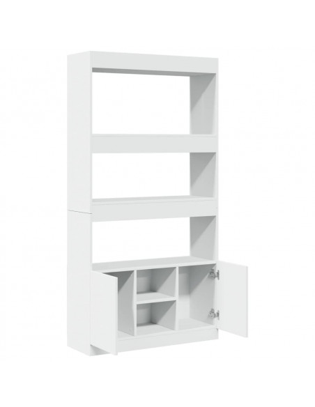 Credenza Bianca 92x33x180 cm in Legno Multistrato