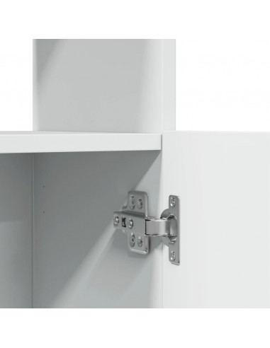 Credenza Bianca 92x33x180 cm in Legno Multistrato