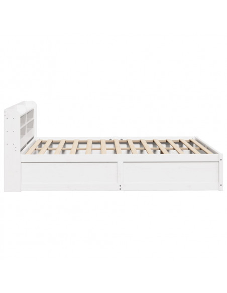 Giroletto con Testiera Bianco 160x200 cm Legno Massello di Pino