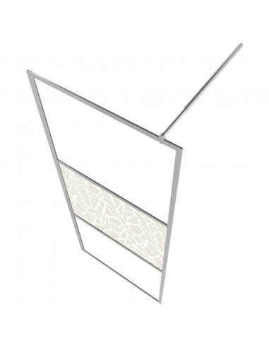 Parete per Doccia Walk-in in Vetro ESG Design Pietra 80x195 cm