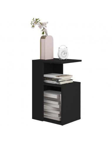 Tavolino Nero 36x30x56 cm in Legno Multistrato