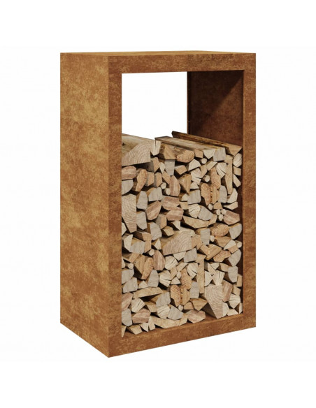 Rastrelliera per Legna 60x40x100 cm in Acciaio Corten