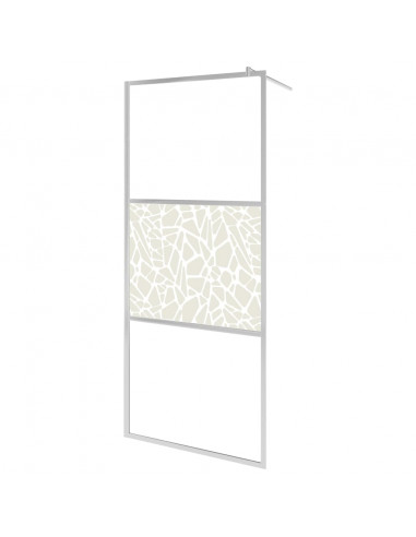 Parete per Doccia Walk-in in Vetro ESG Design Pietra 140x195 cm